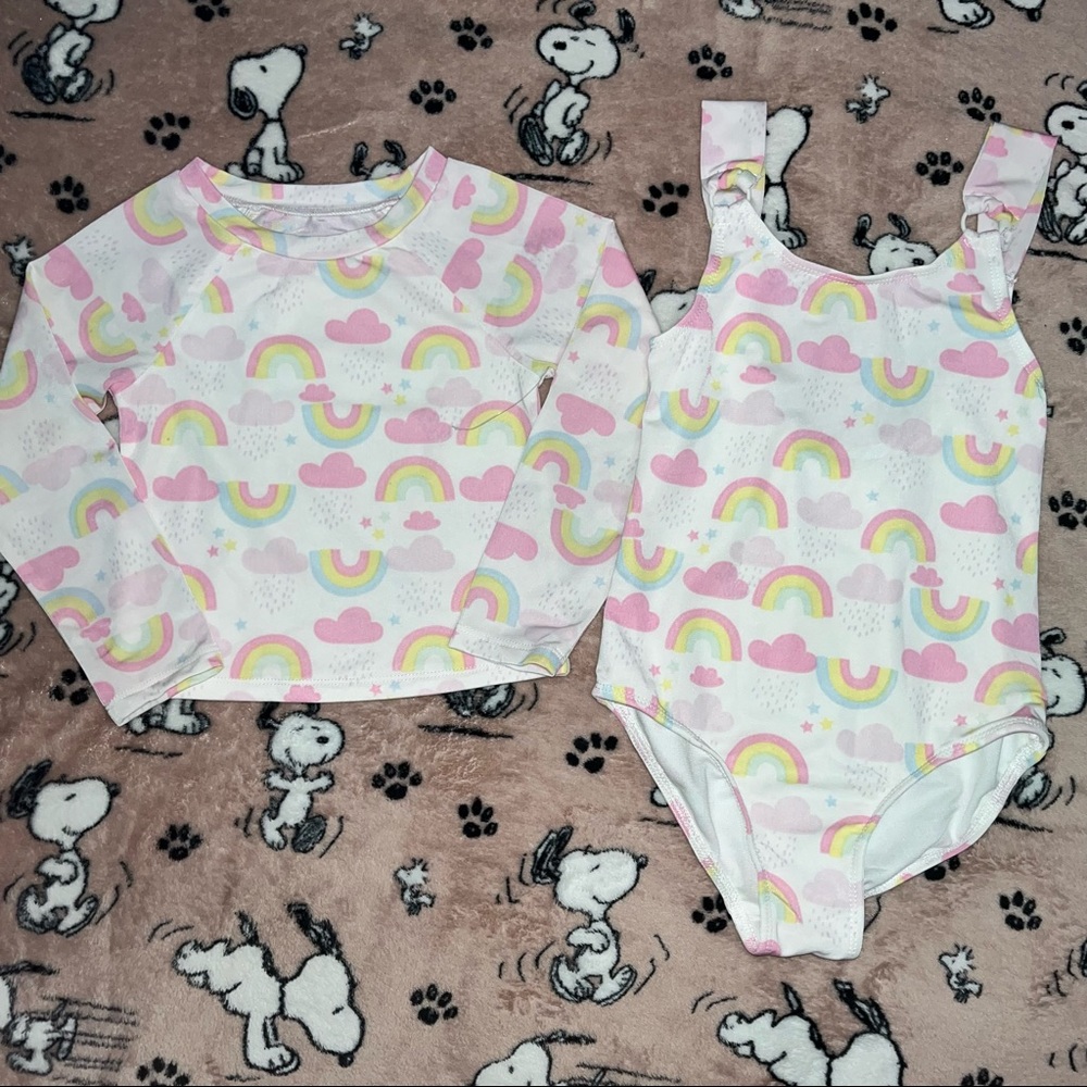 One Piece Swimsuit 5T Rainbow